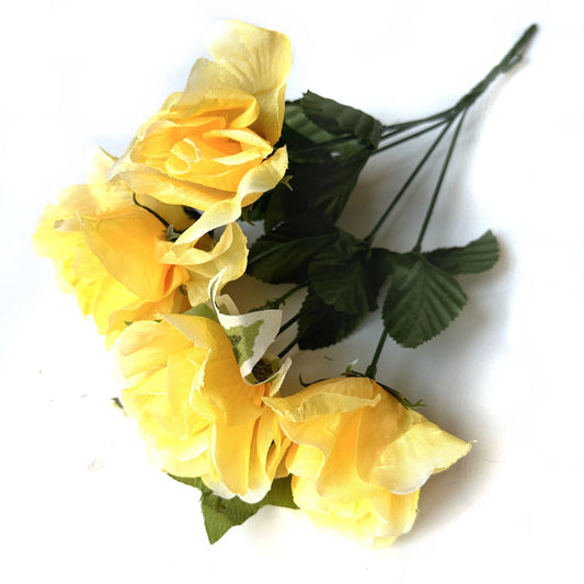 Artificial Rose and Ivy Plant With Yellow Faux Flowers