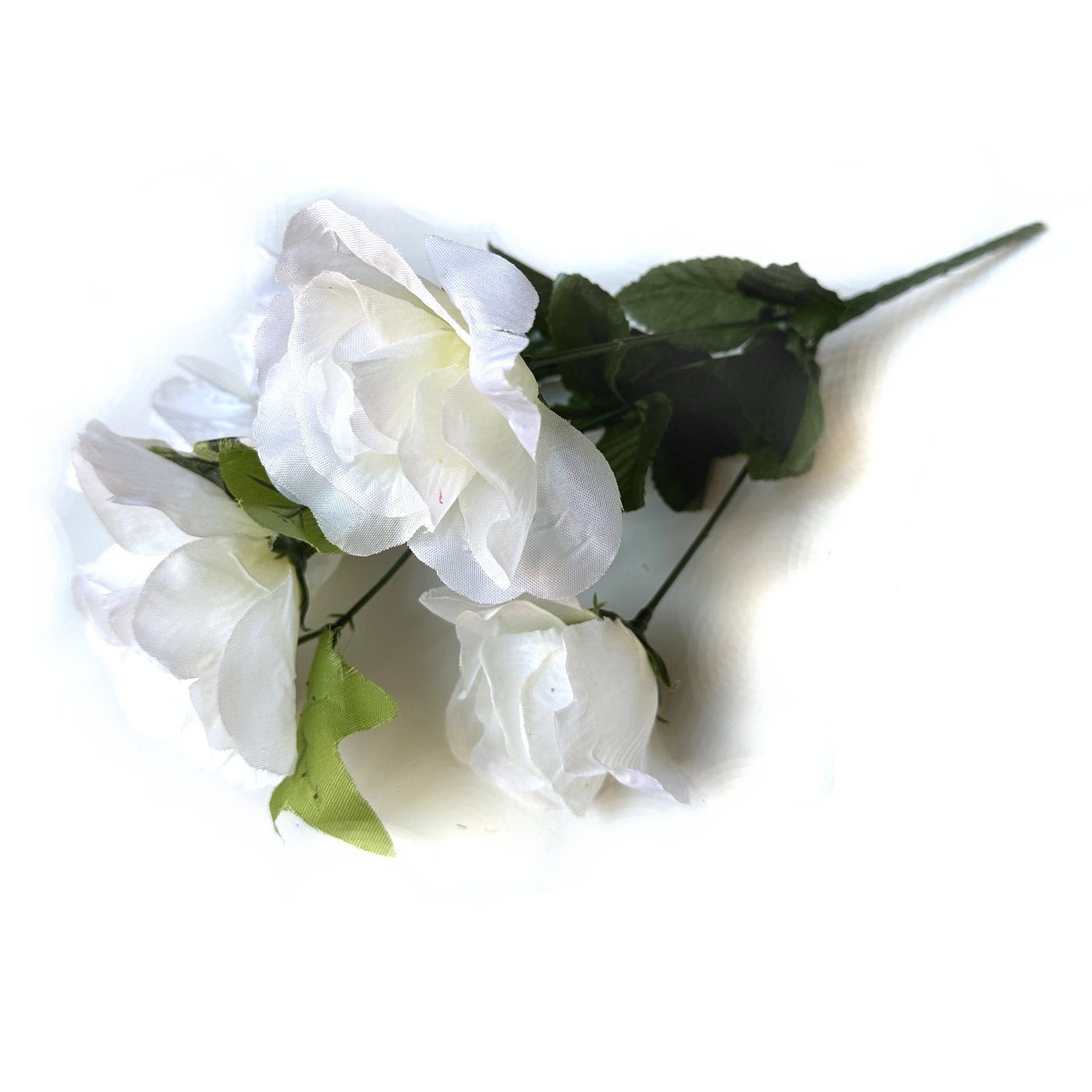 Artificial Rose and Ivy Plant With White Faux Flowers