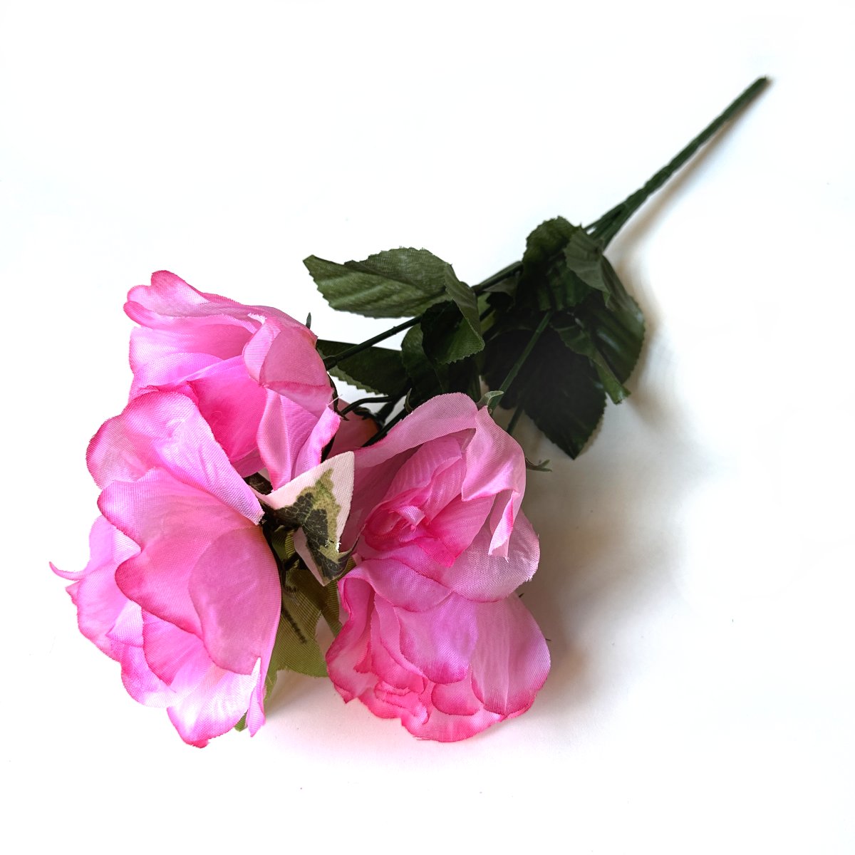 Artificial Rose and Ivy Plant With Pink Faux Flowers