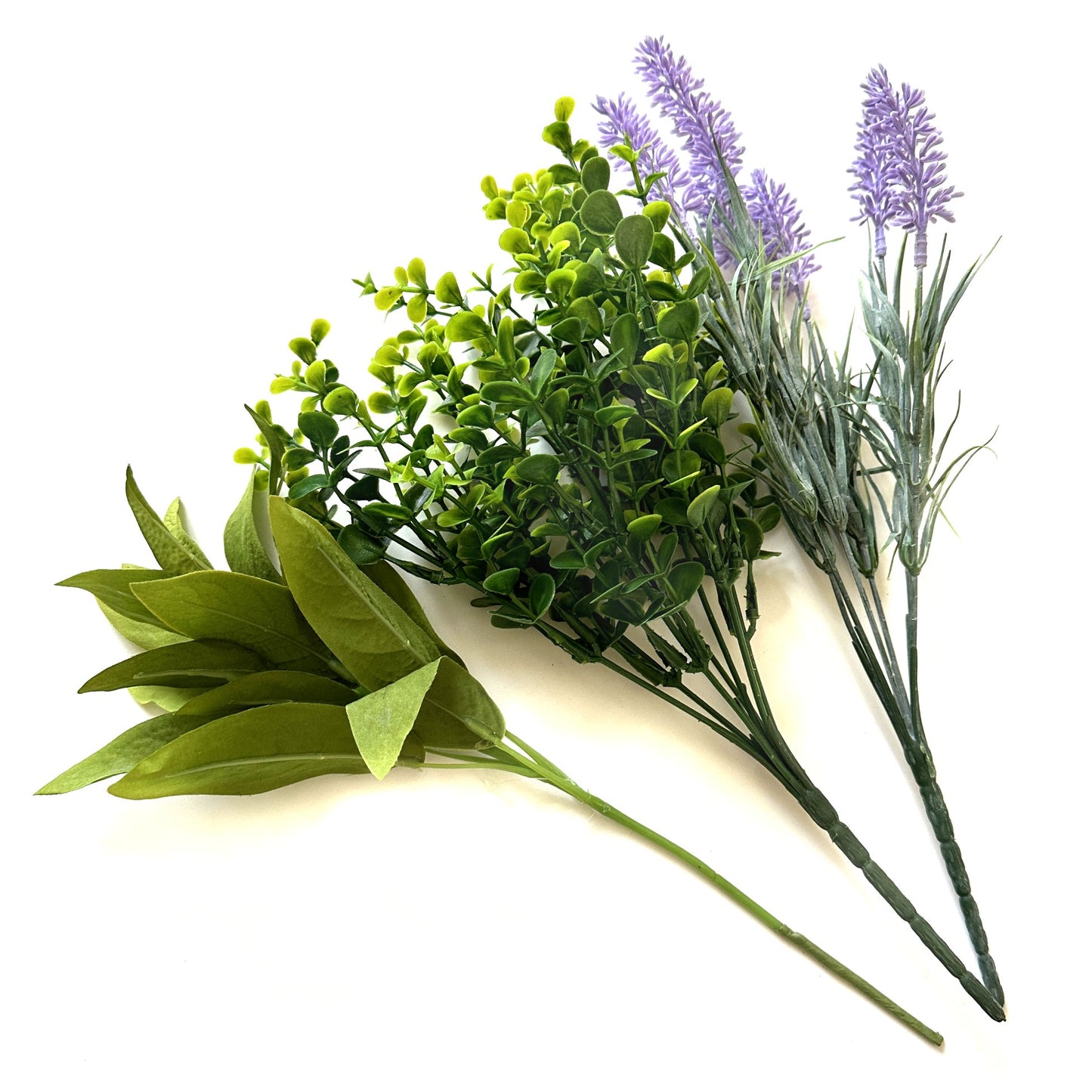 Artificial Plant Flower 3pc Pack - Lavender, Sage and Eucalyptus Bush