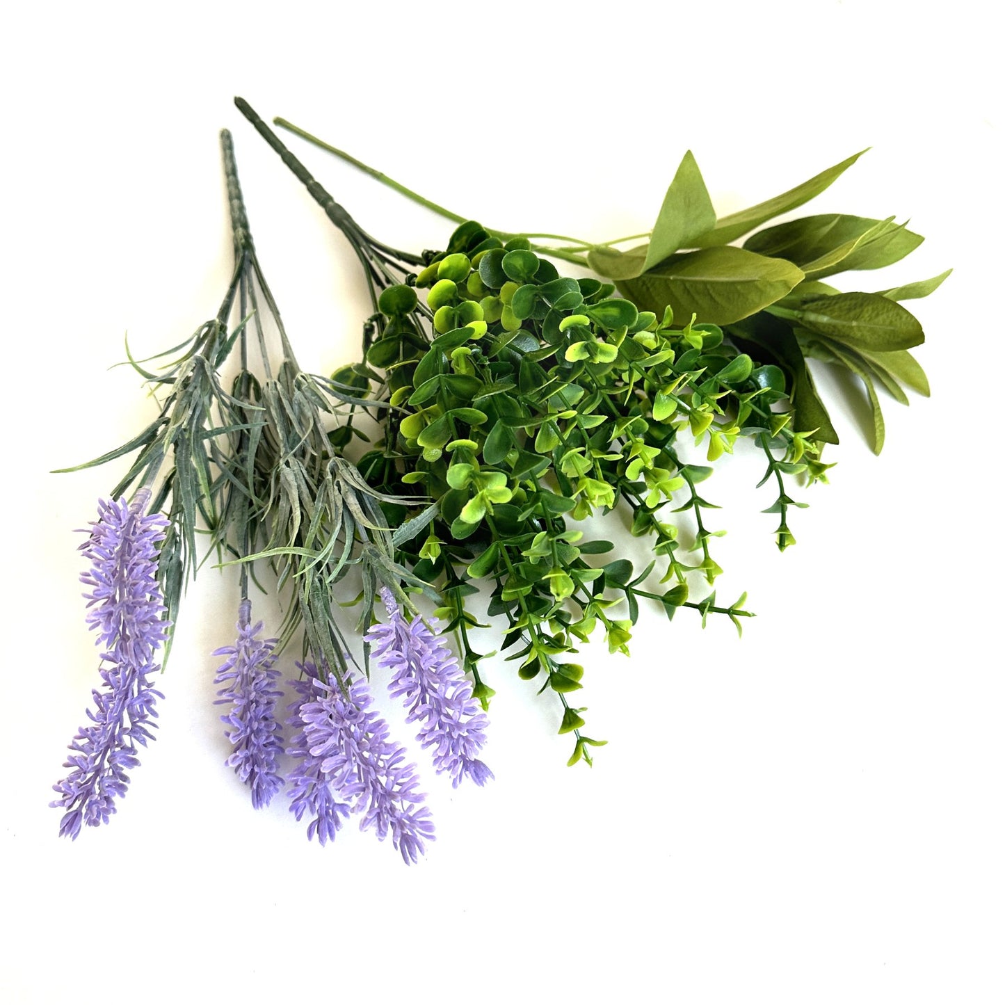 Artificial Plant Flower 3pc Pack - Lavender, Sage and Eucalyptus Bush