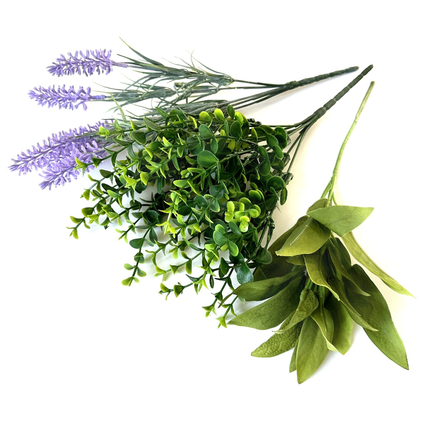 Artificial Plant Flower 3pc Pack - Lavender, Sage and Eucalyptus Bush