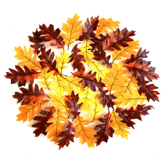 Pack of 40 Artificial Autumn Oak Leaves