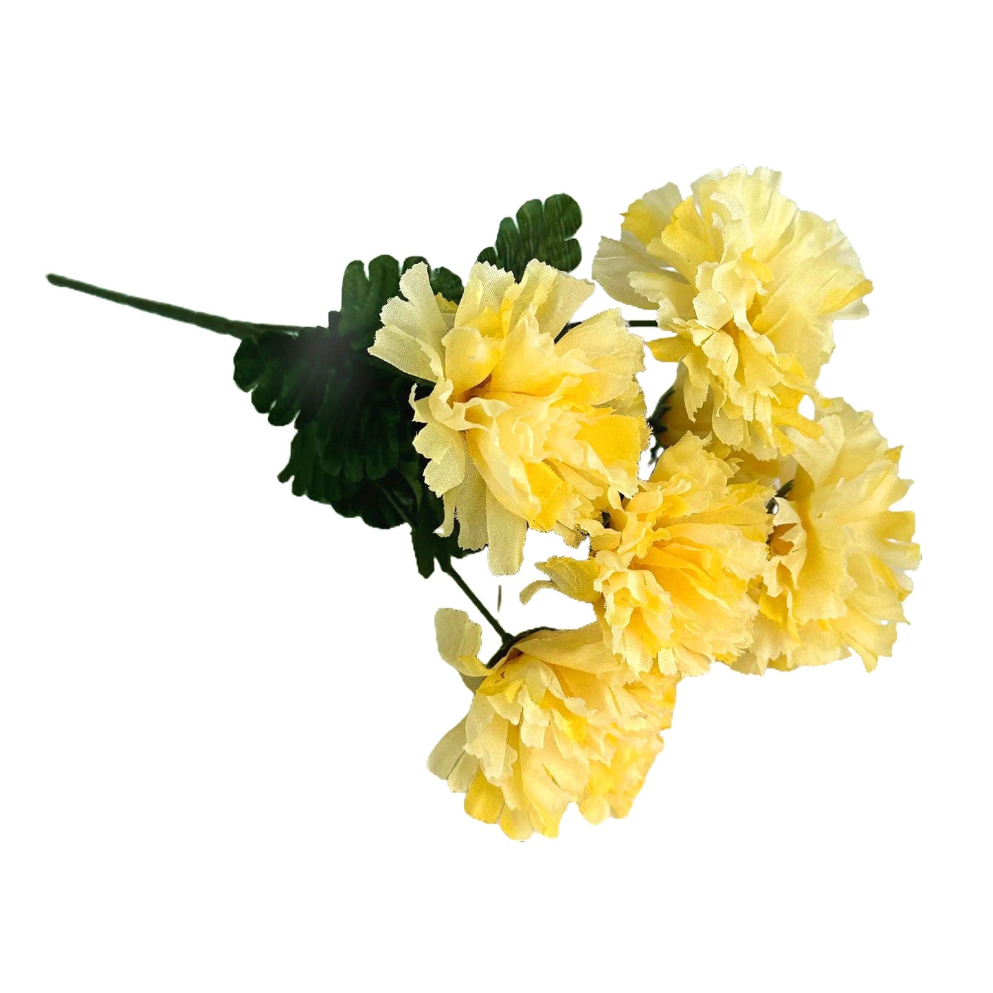 Artificial Carnation Flower Bush 33cm - Yellow