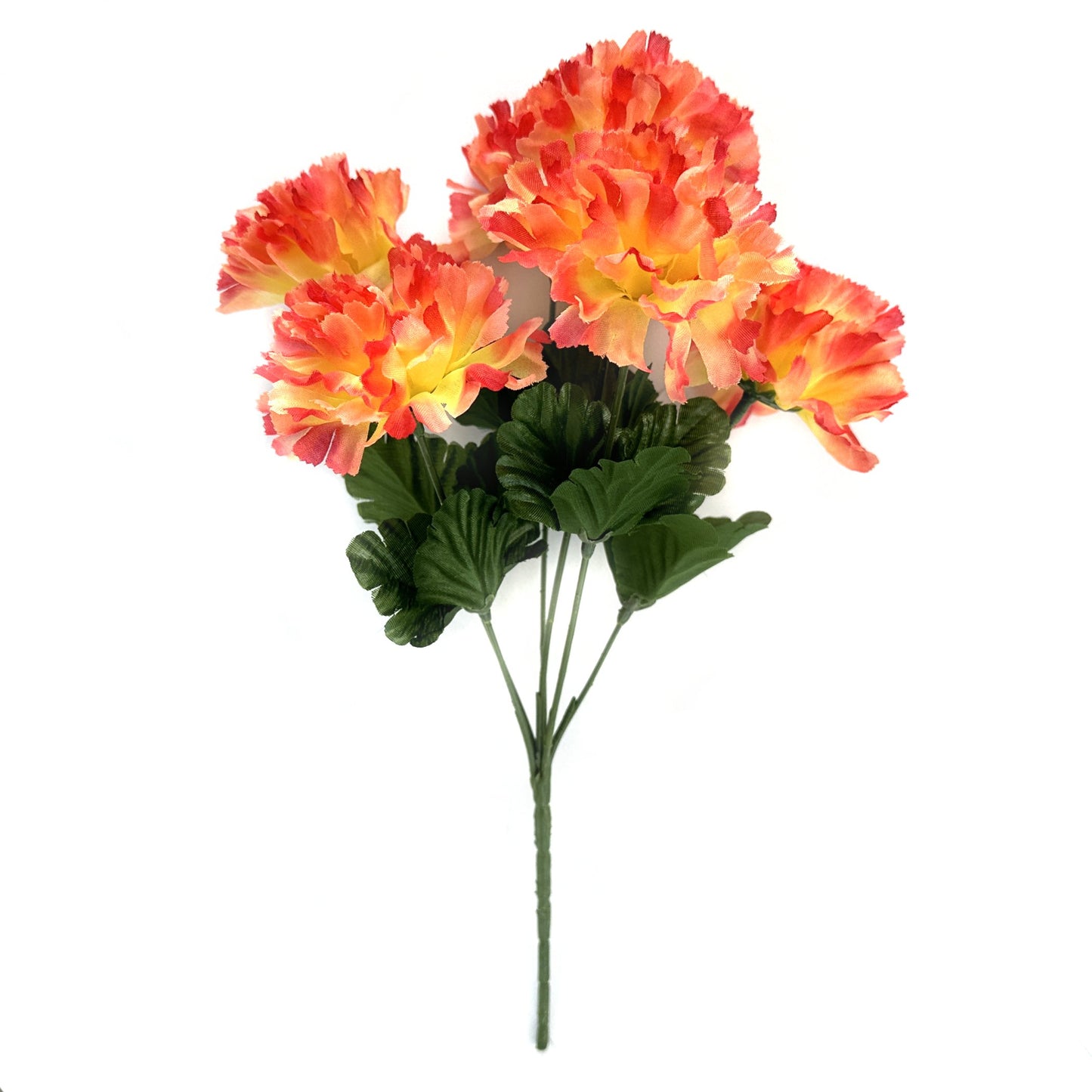 Artificial Carnation Flower Bush 33cm - Salmon Pink