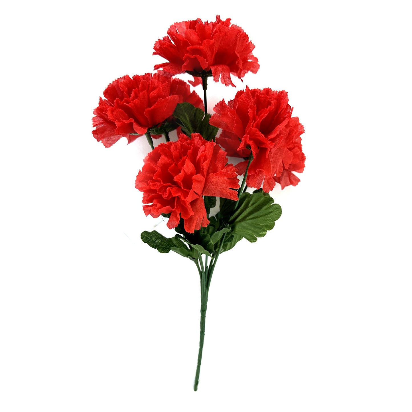 Artificial Carnation Flower Bush 33cm - Red