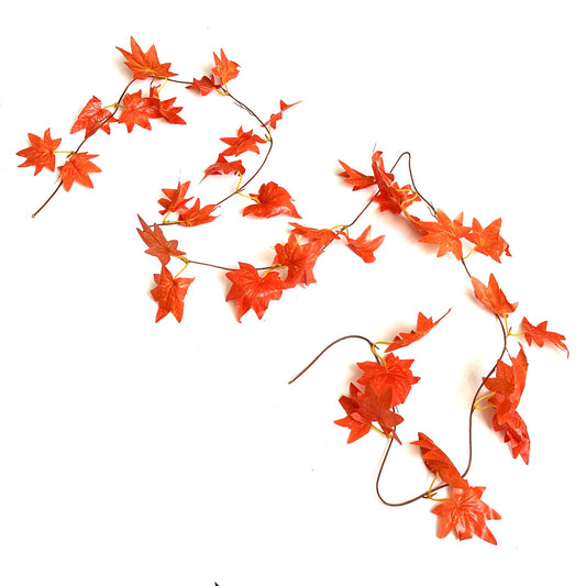 Artificial Maple Leaf Garland 240cm - Orange Leaves