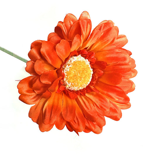 Artificial Gerbera Flower Stem - 55cm Orange