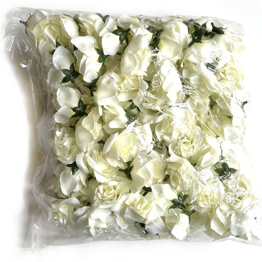 100 Artificial Ivory Rose Flower Heads