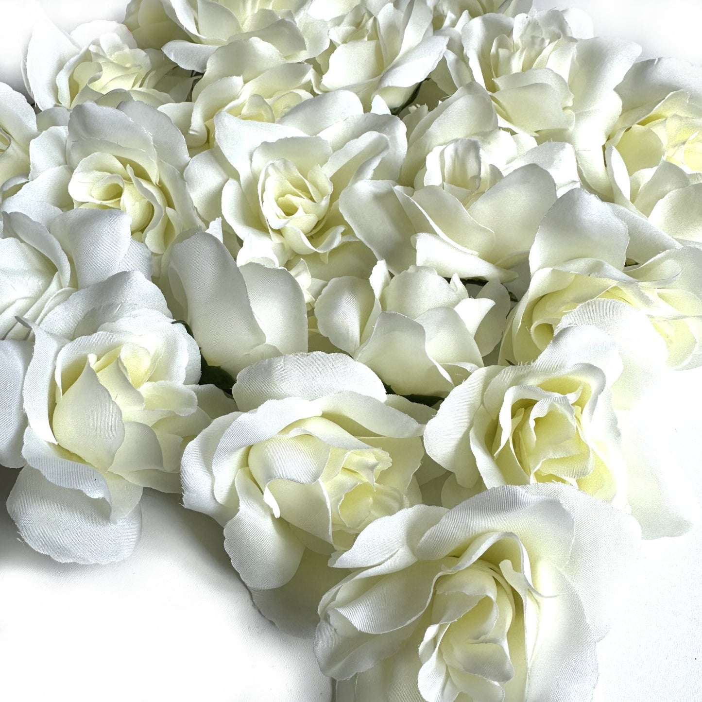Pack of 100 Artificial Ivory Rose Flower Heads