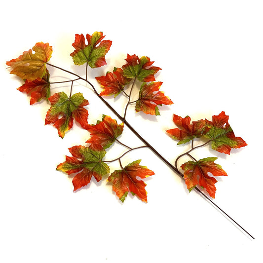 Artificial Maple Leaf Spray 60cm - Red and Green
