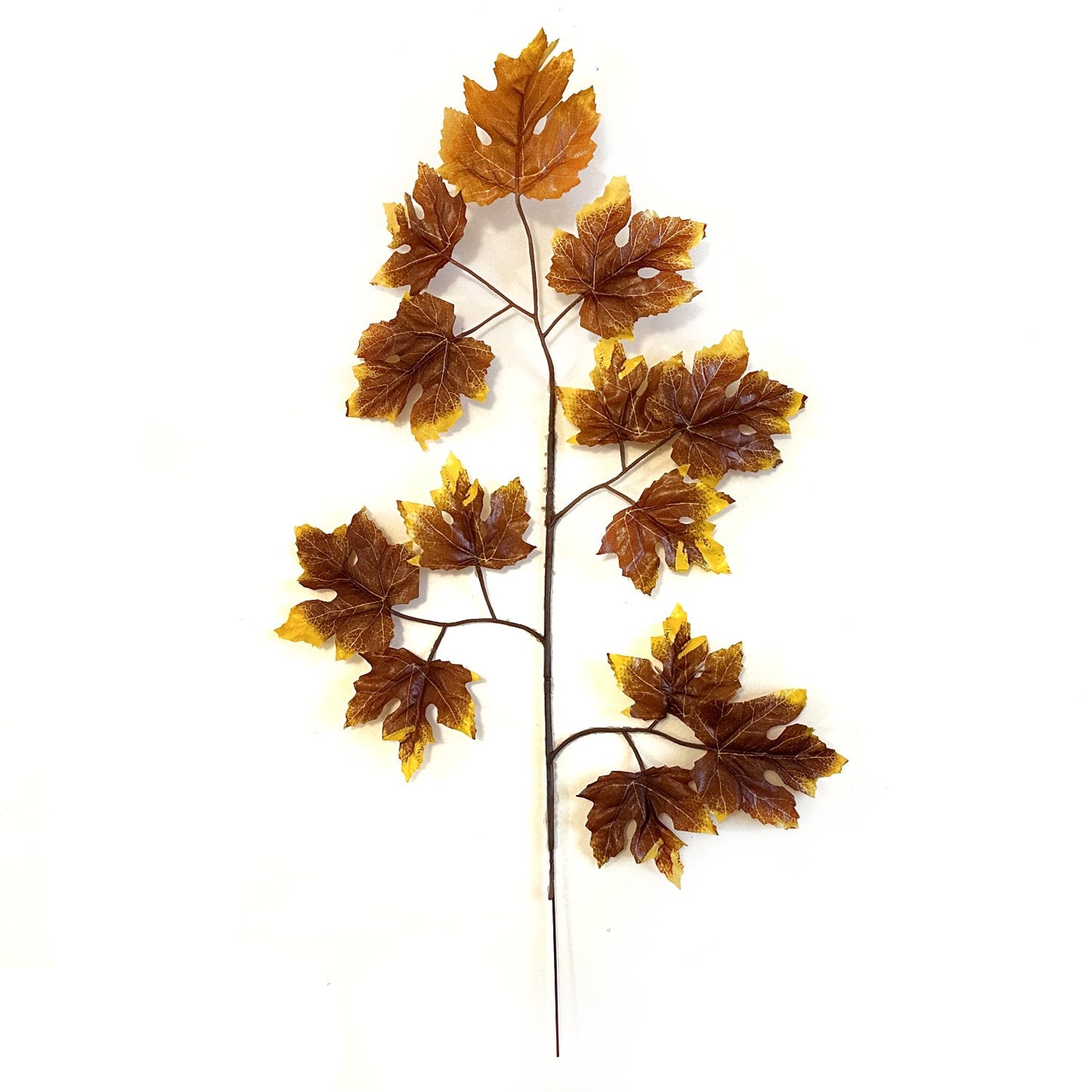 Artificial Maple Leaf Spray 60cm - Brown and Yellow