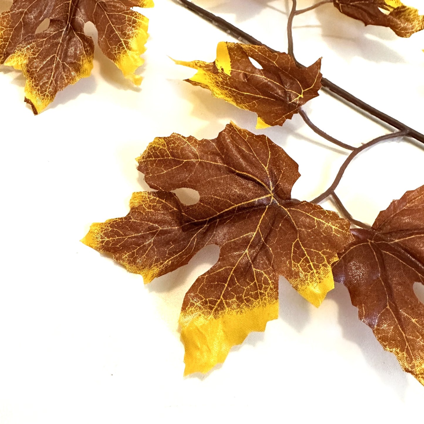 Artificial Maple Leaf Spray 60cm - Brown and Yellow