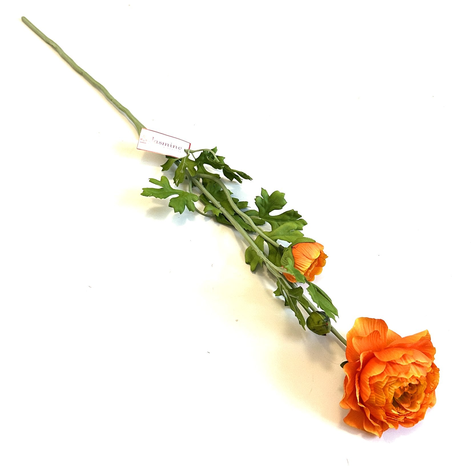 Artificial Ranunculus Orange Faux Flower Stem