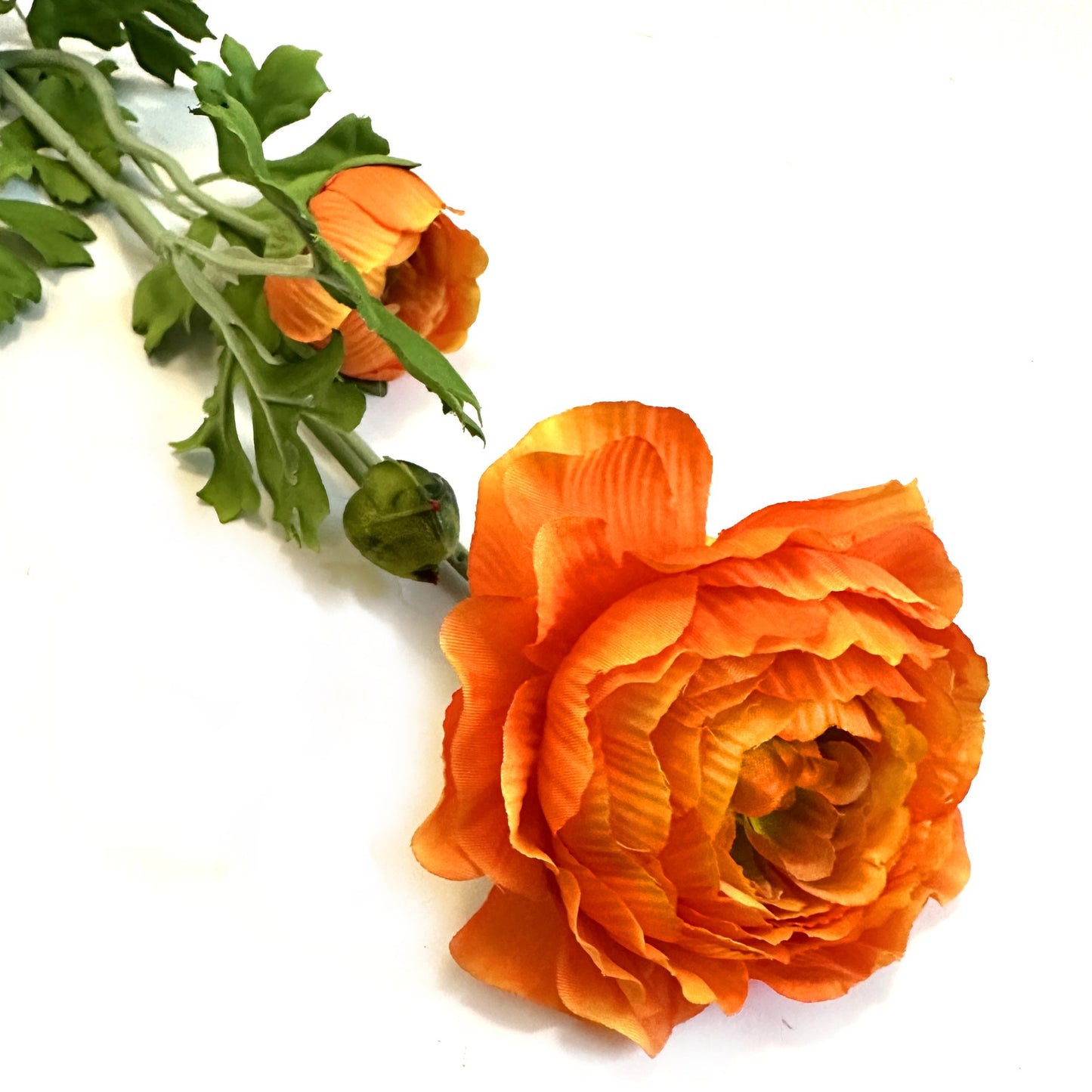 Artificial Ranunculus Flower Spray With Orange Flowers 70cm