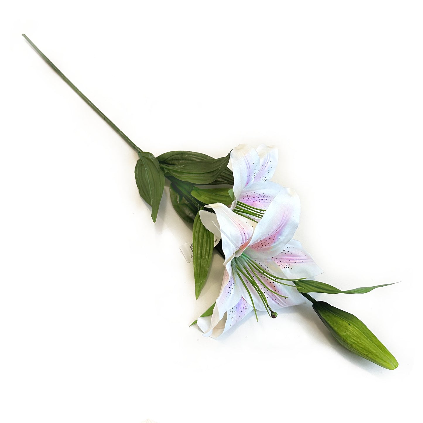 Artificial Tiger Lily Flower Stem 84cm - Ivory and Pink