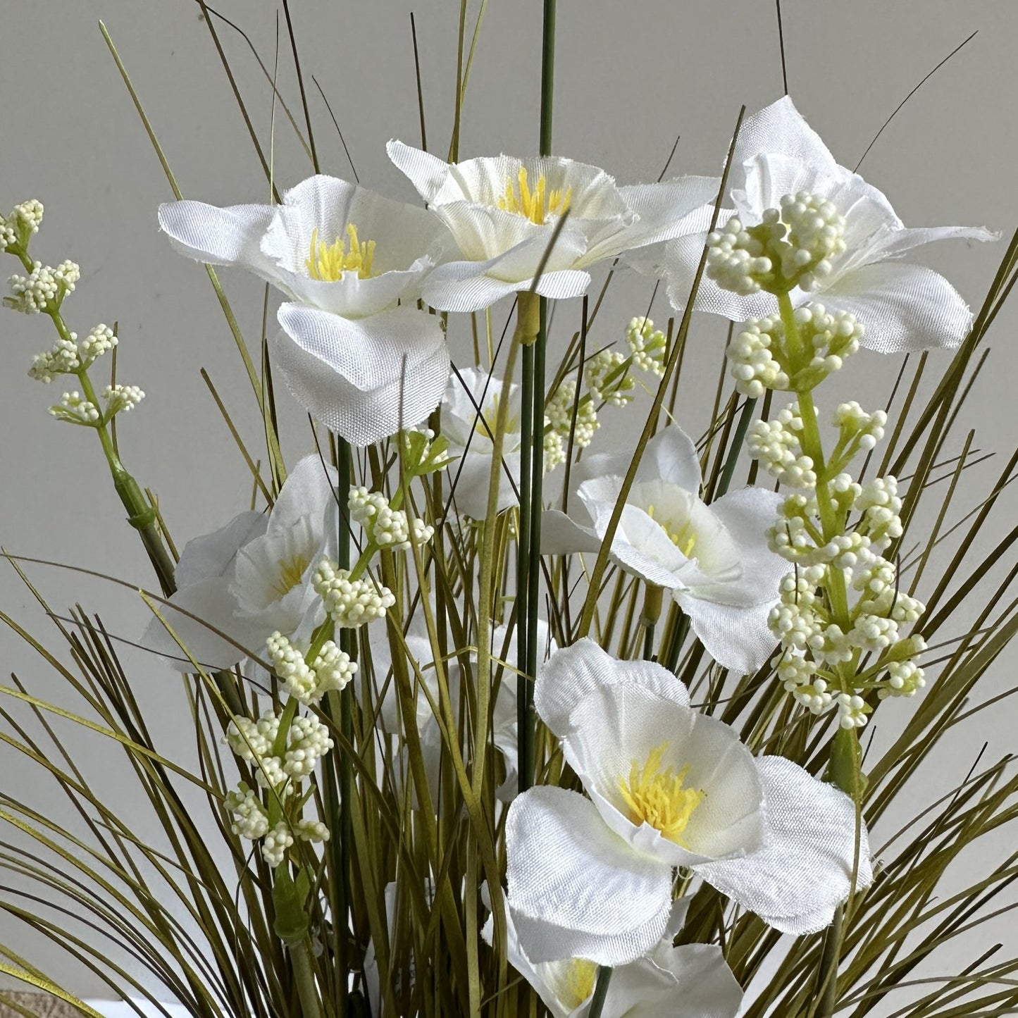 Artificial Grass and Narcissus Flower Arrangement 45cm
