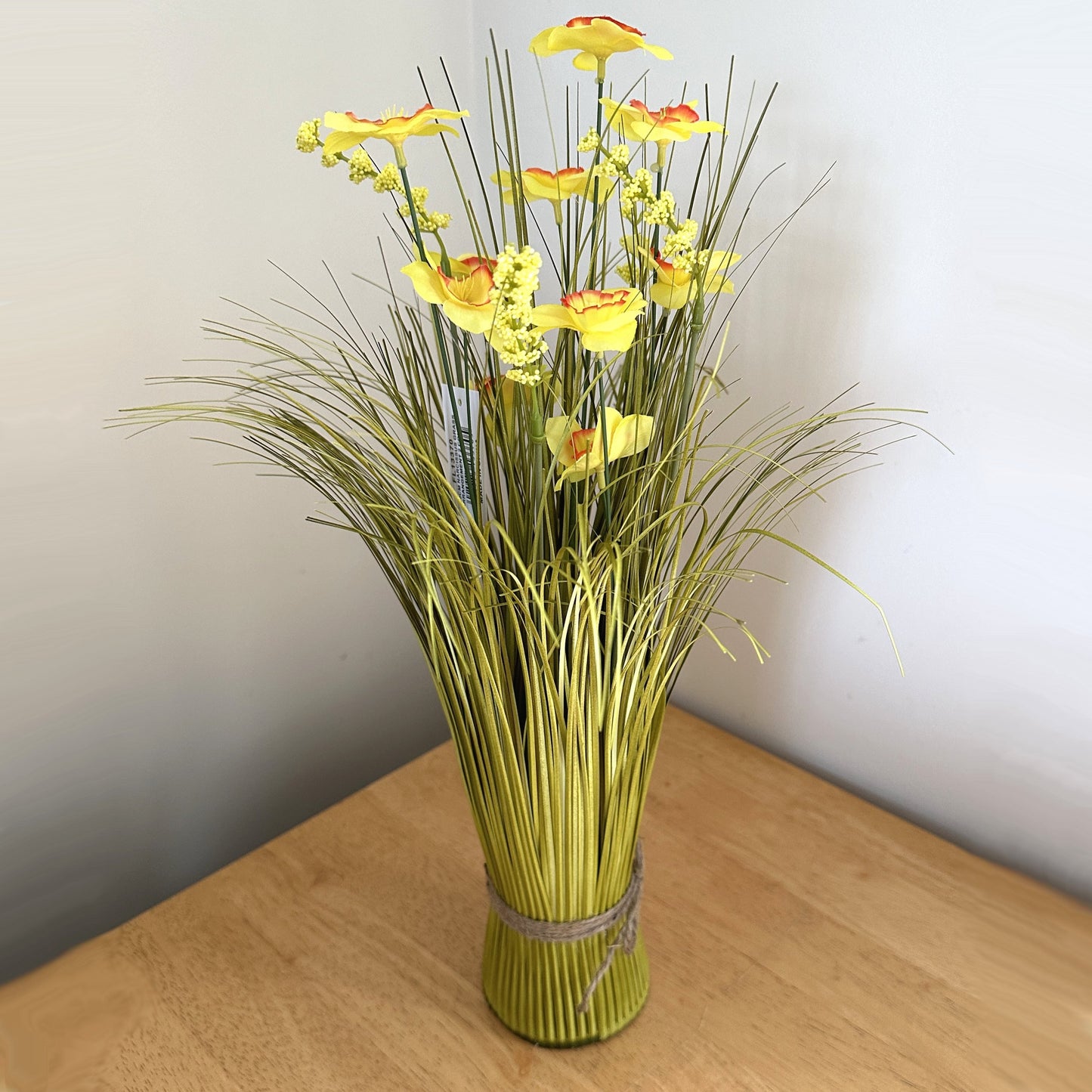 Artificial Grass and Narcissus Flower Arrangement 45cm