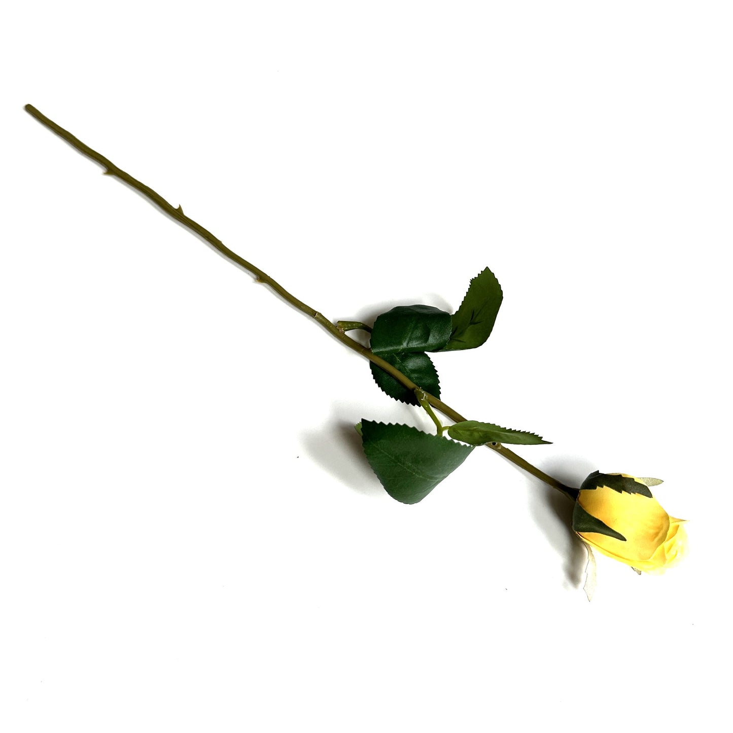 Artificial Rose Bud Flower Stem Yellow 45cm