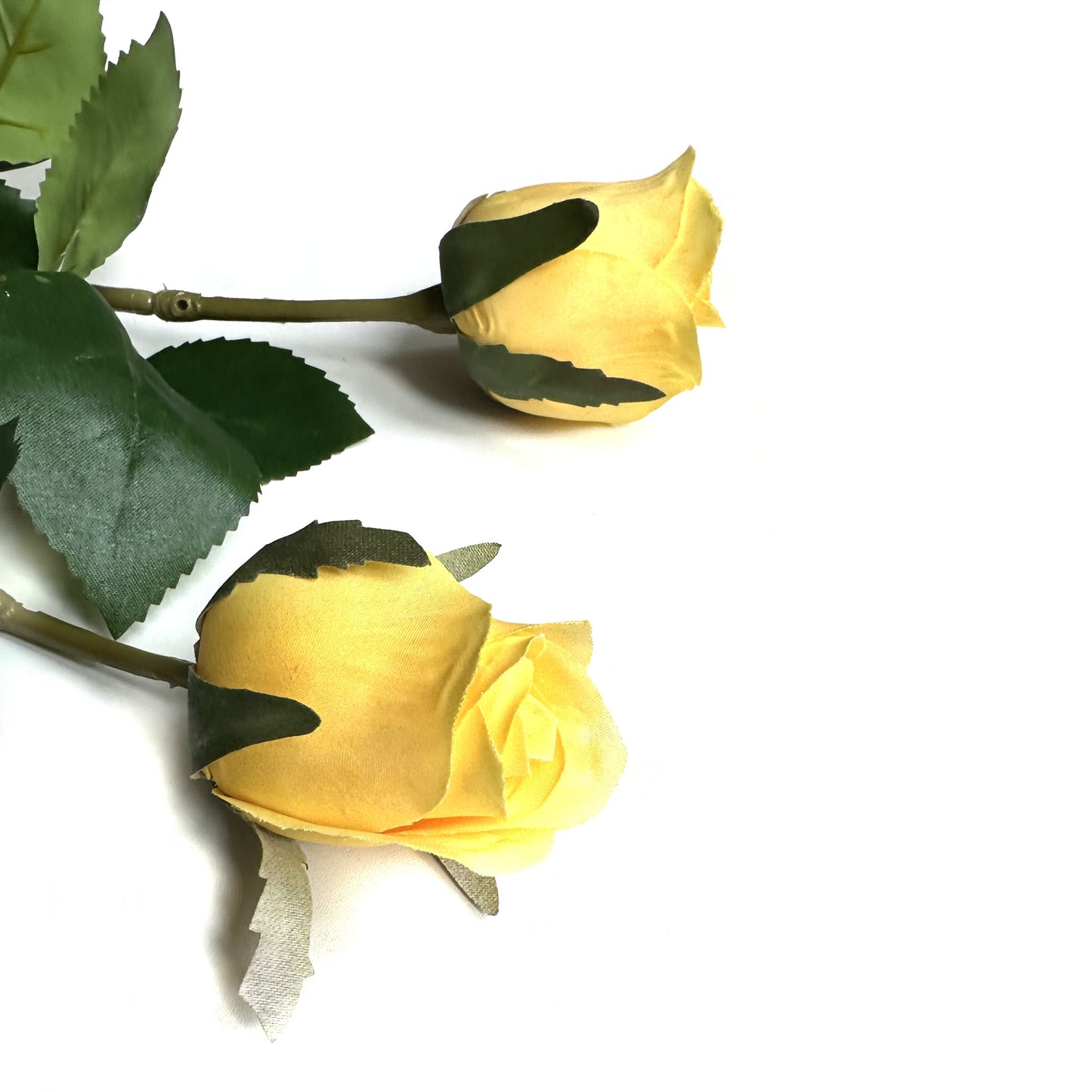 Artificial Rose Bud Flower Stem Yellow 45cm