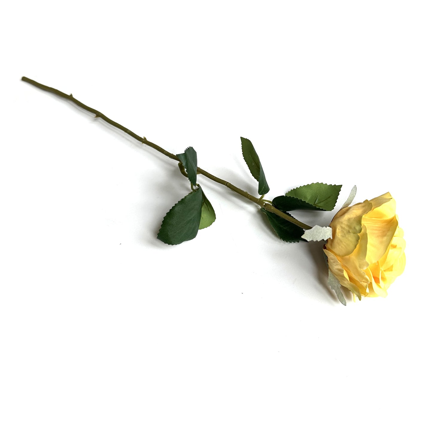 Artificial Rose Flower Stem Yellow 45cm