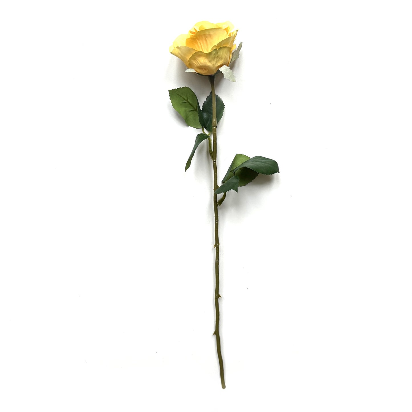 Artificial Rose Flower Stem Yellow 45cm