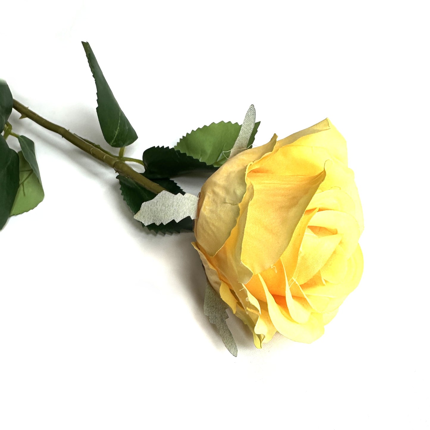 Artificial Rose Flower Stem Yellow 45cm