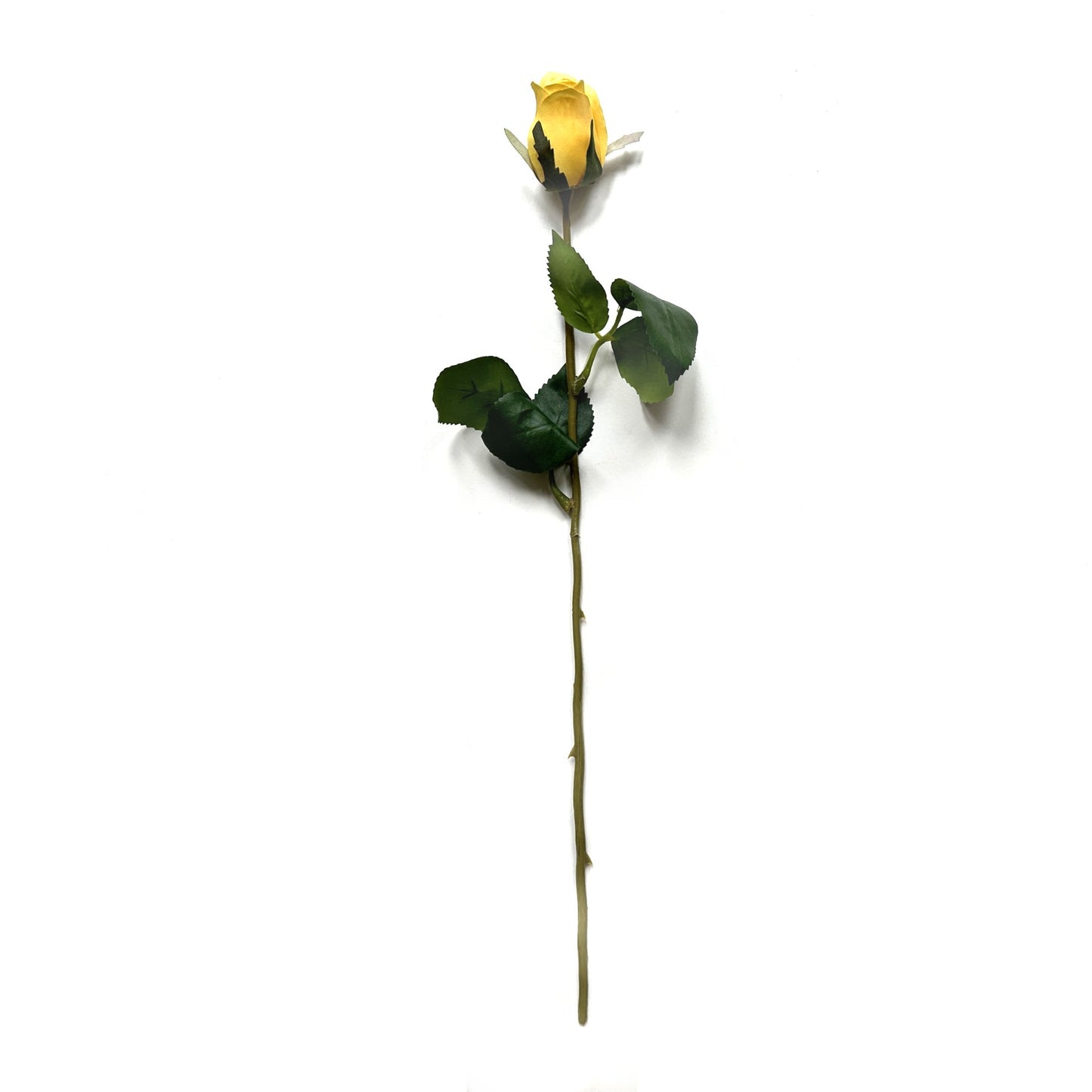 Artificial Rose Bud Flower Stem Yellow 45cm