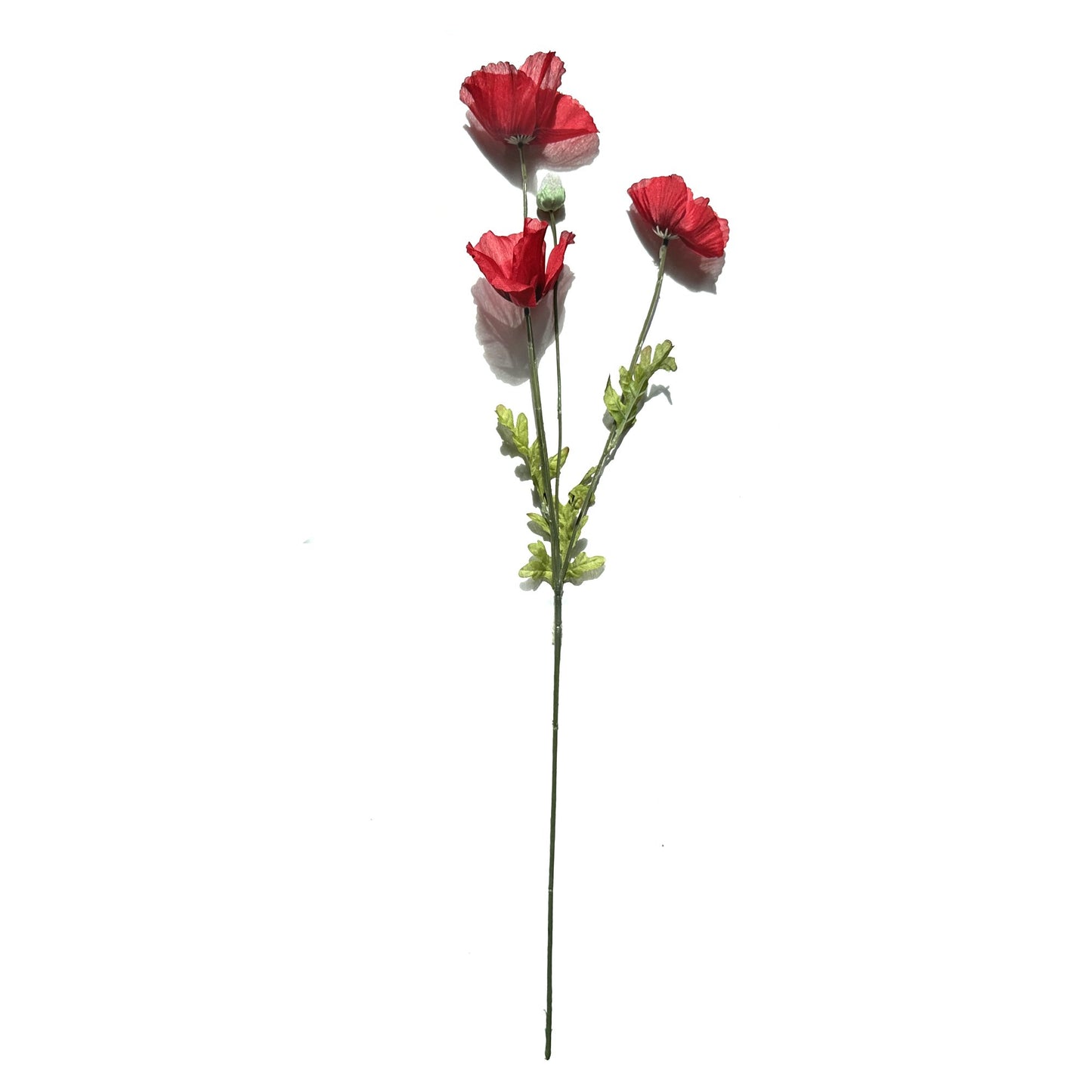 Artificial Red Poppy Flower Spray 63cm