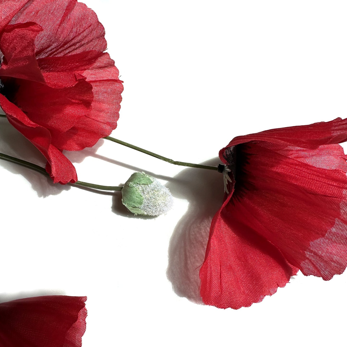 Artificial Red Poppy Flower Spray 63cm