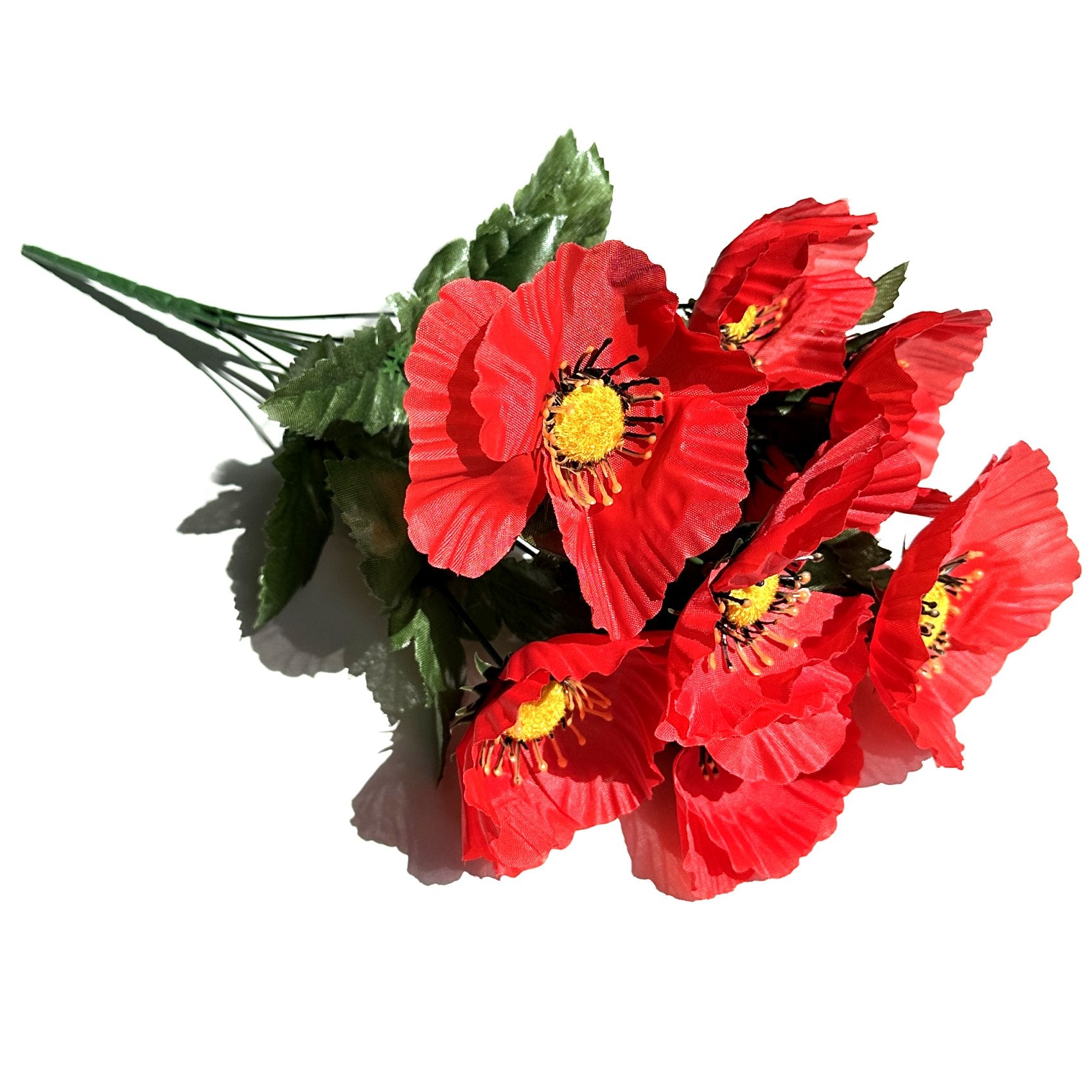 Artificial Poppy Flower Bush 37cm