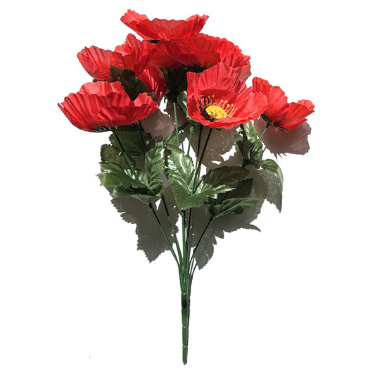 Artificial Poppy Flower Bush 37cm