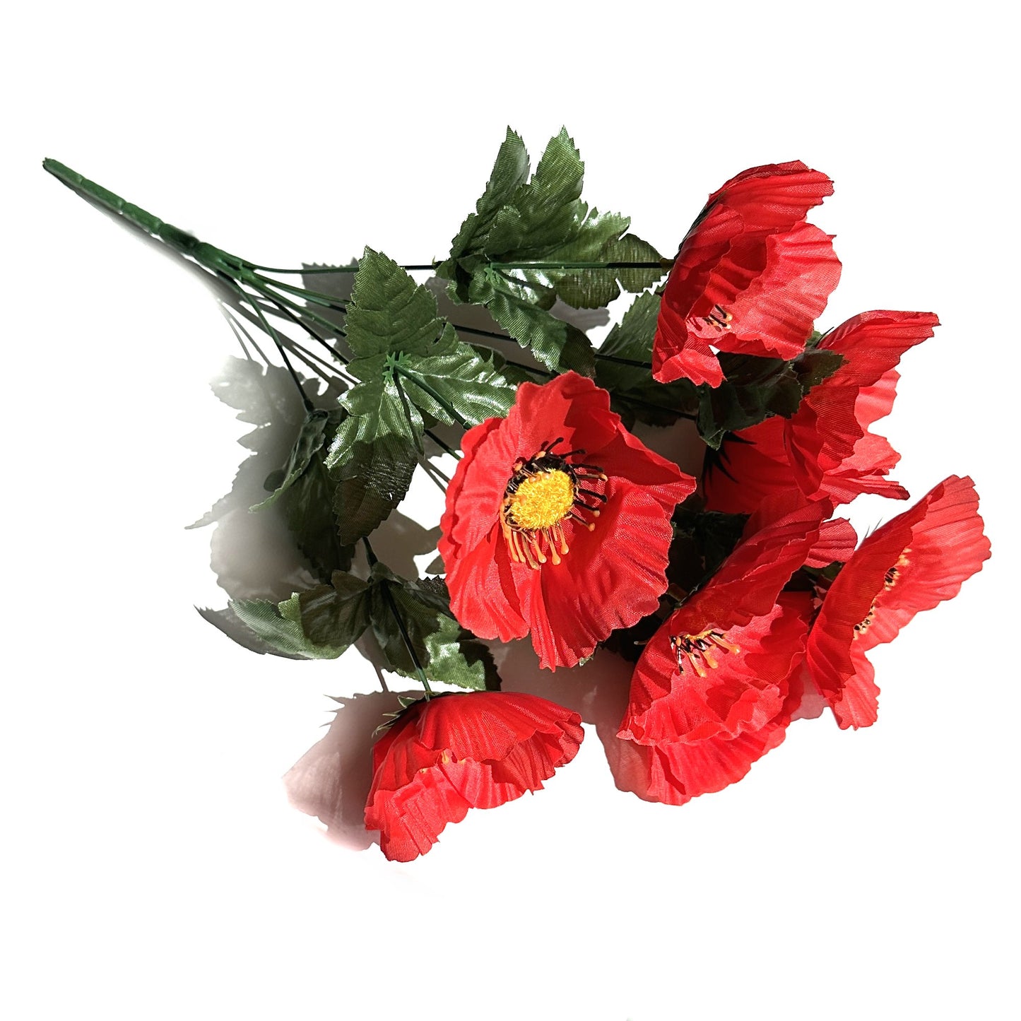 Artificial Poppy Flower Bush 37cm