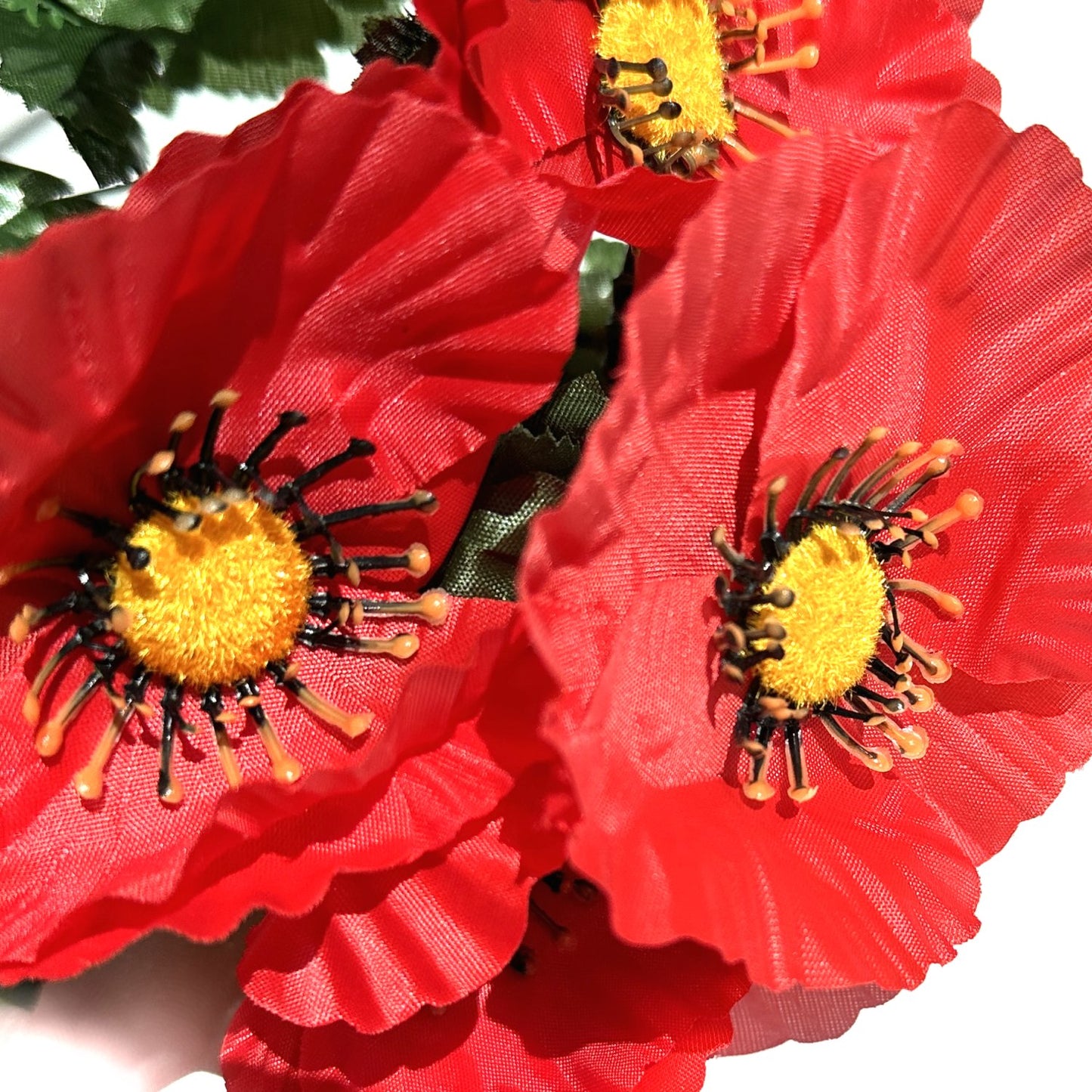 Artificial Poppy Flower Bush 37cm