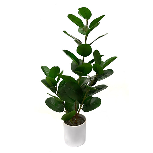 Artificial Ficus plant in white pot