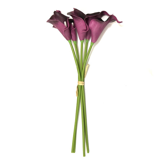Artificial Calla Lily Flower Bundle With Purple Flowers