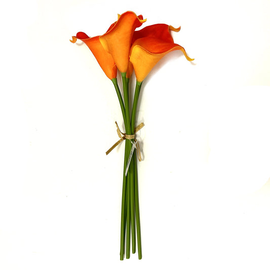 Artificial Calla Lily Flower Bundle with Orange Flowers