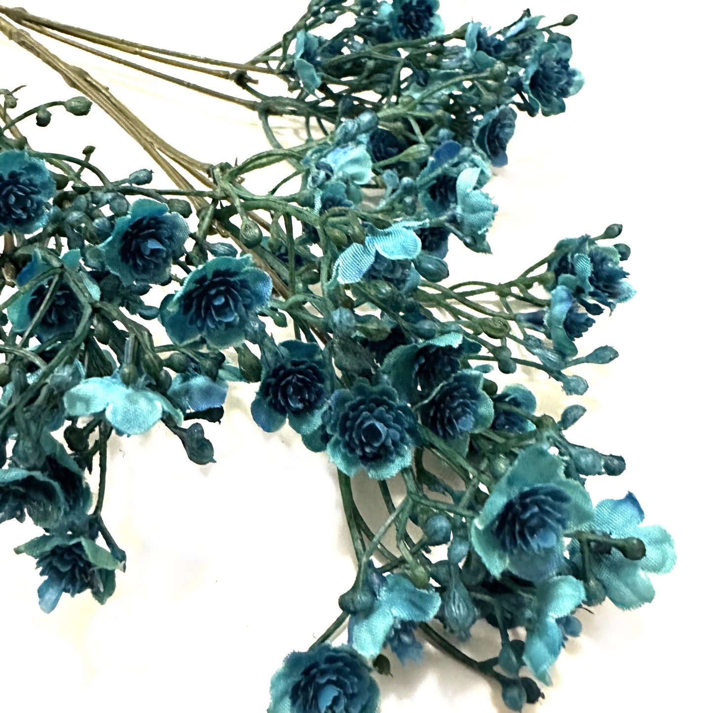 Artificial Gypsophila Flower Spray with Blue Teal Flowers 70cm