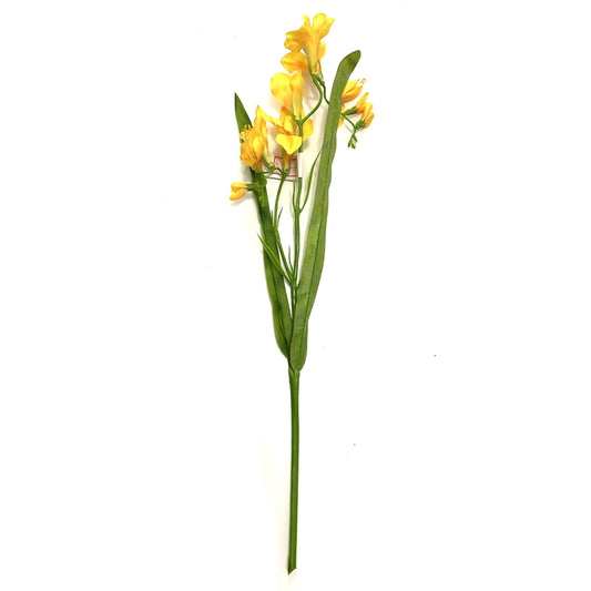 Artificial Freesia Spray with Yellow Faux Flowers