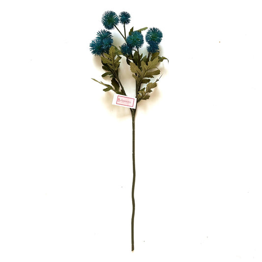 Artificial Pompom dahlia flower srpay with blue flowers