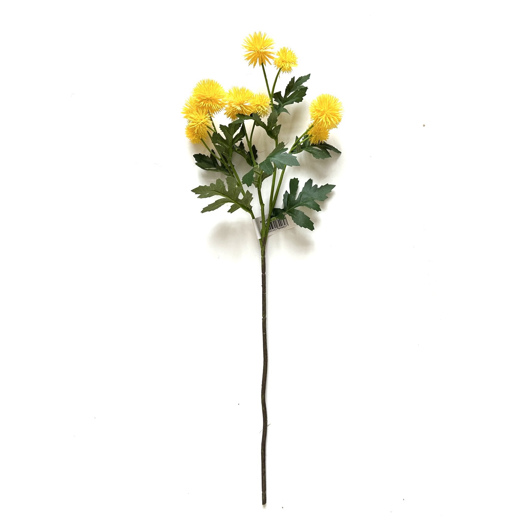 Artificial Pompom Dahlia Flower Spray with Lemon Yellow Flowers