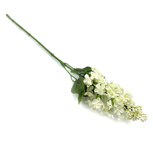 63cm Artificial White Lilac Flower Stem