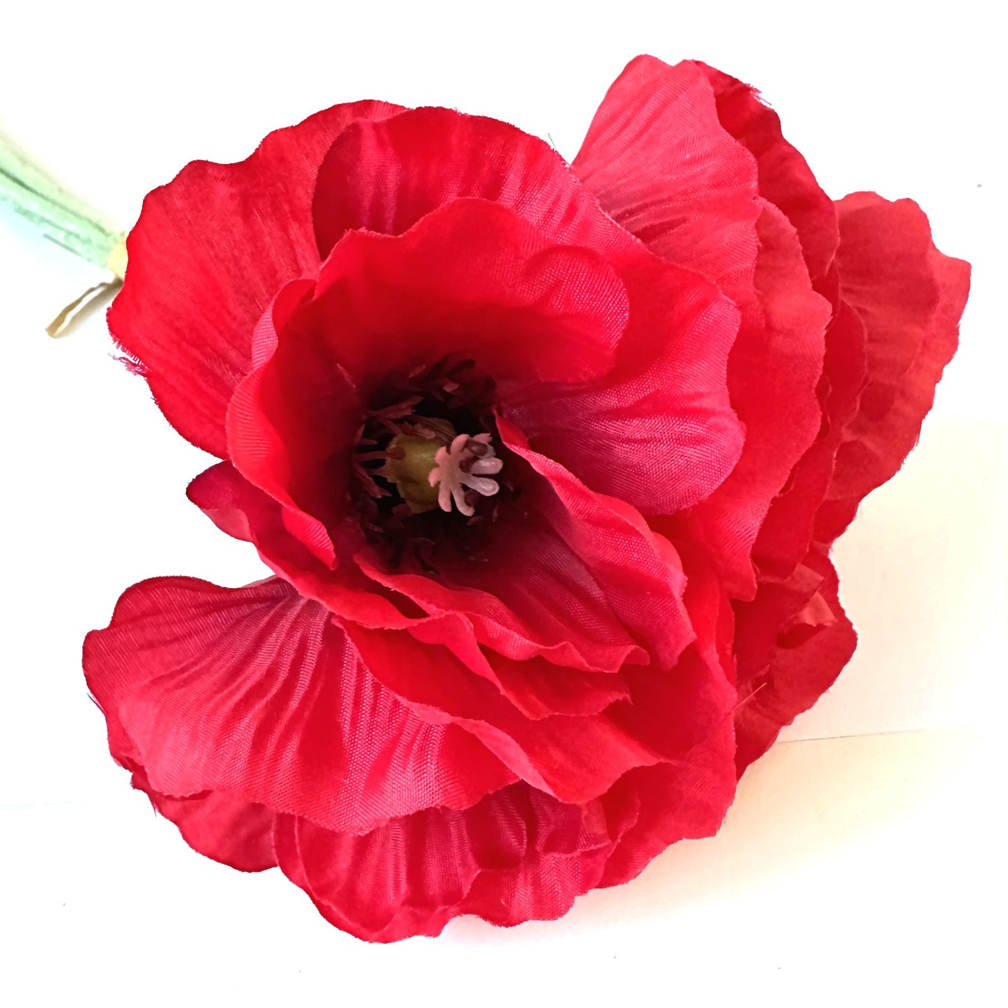 Artificial Red Poppy Flower Bundle 28cm