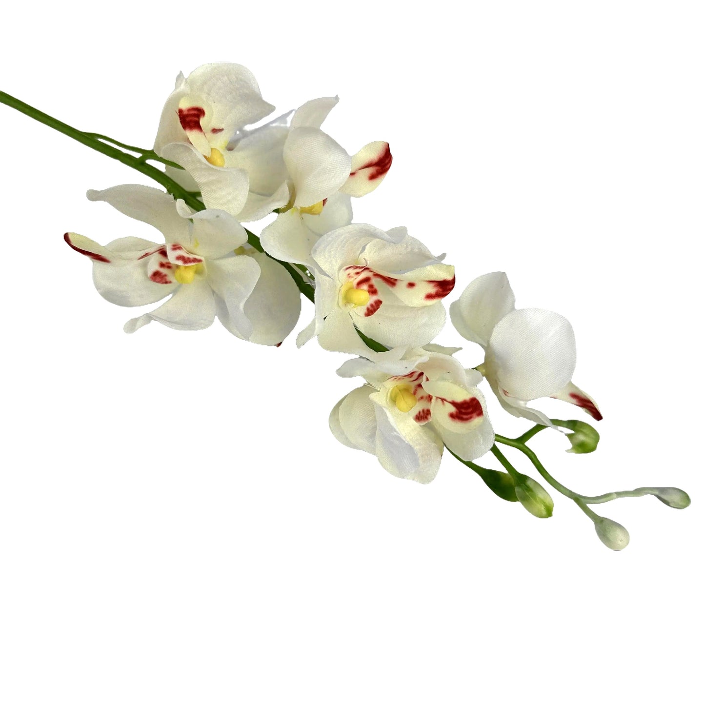 Artificial White Mokara Orchid Flower Stem 49cm