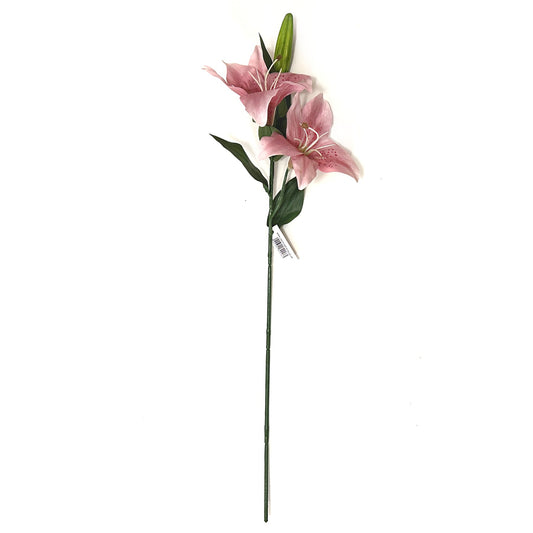 Artificial Lily Flower Spray with Vintage Pink Faux Flowers