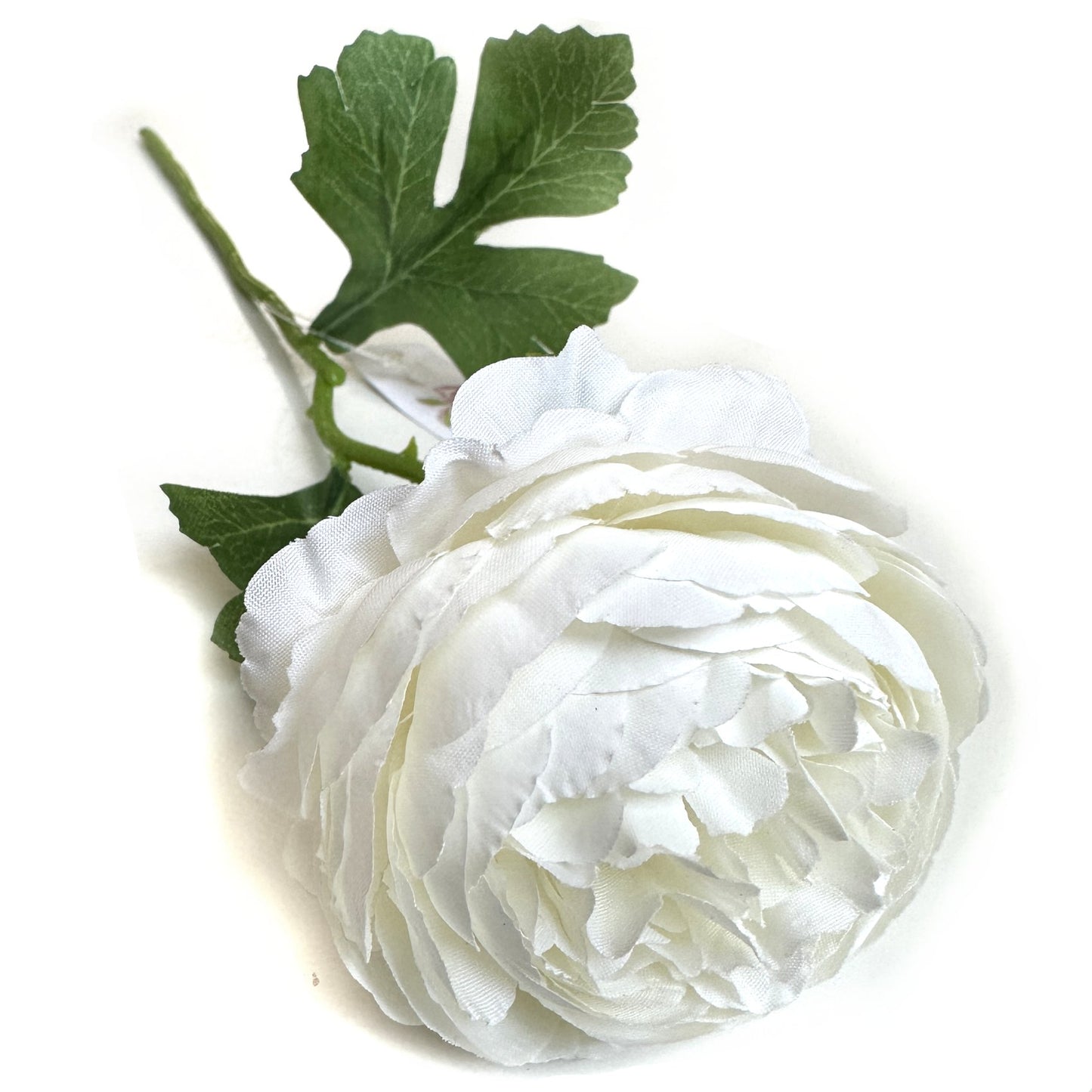 Artificial Peony White Ivory Flower Stem 38cm