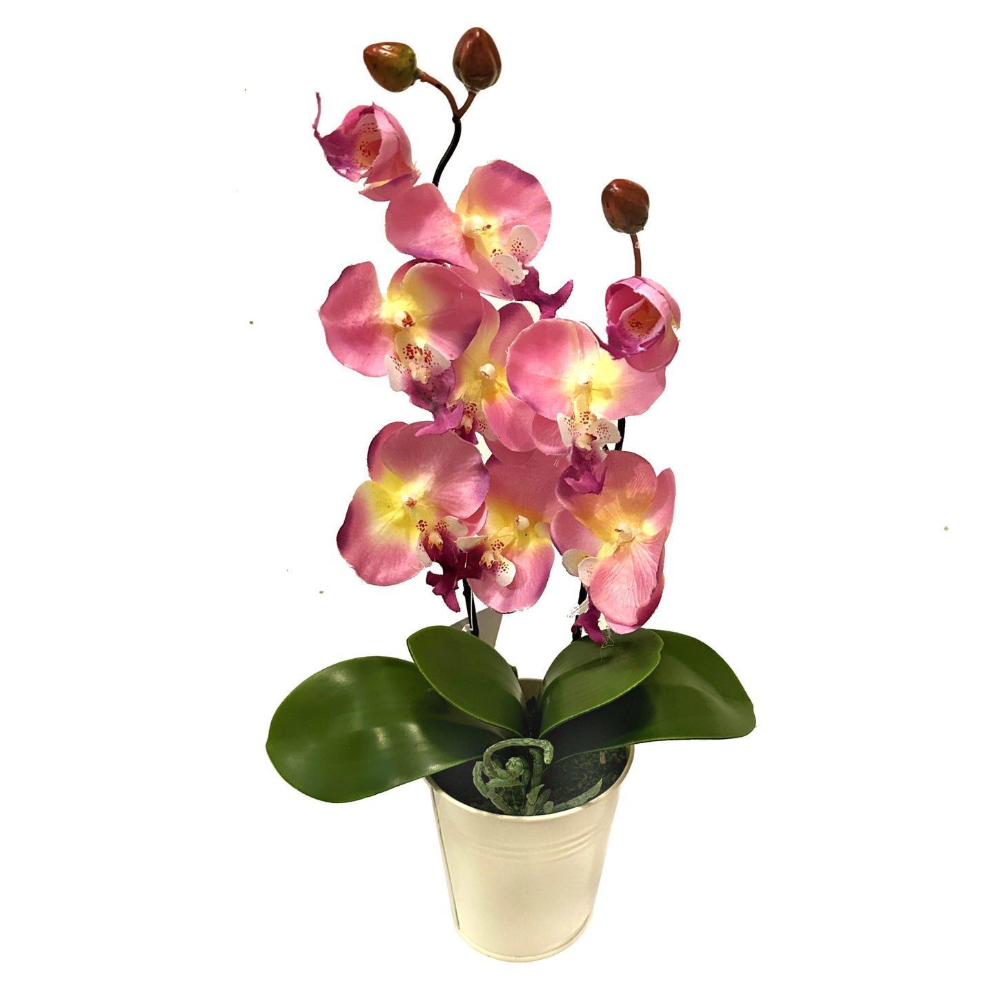 Artificial Orchid Flower in Metal Pot 40cm