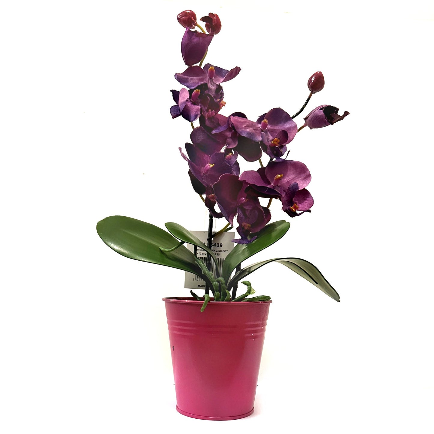 Artificial Orchid Flower in Metal Pot 40cm