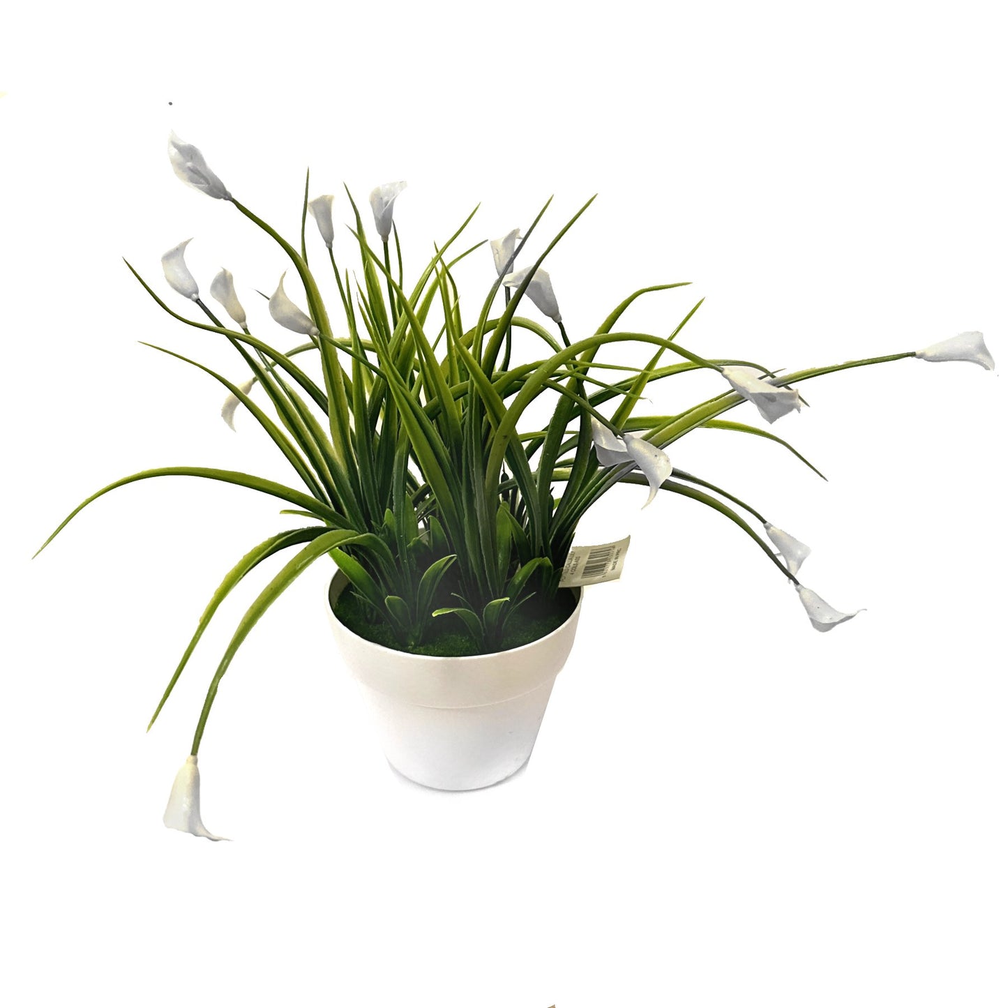 Artificial Mini Calla Lily Flowering Plants in White Pot