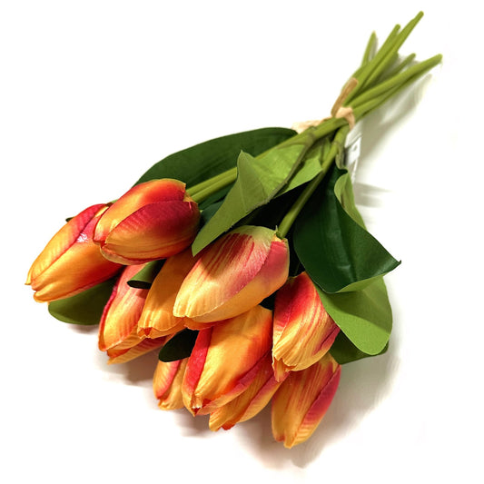 Artificial Tulip Flower Bundle - Orange